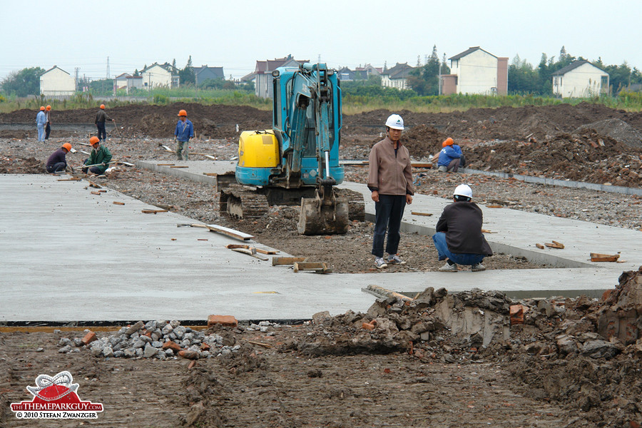 Work is progressing around the site office