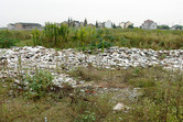 Demolished houses on site