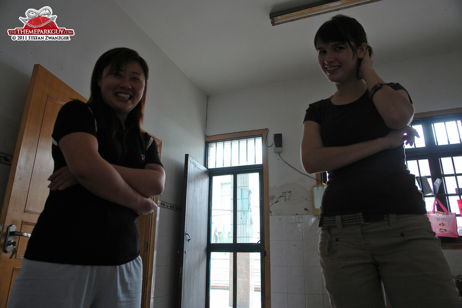 Thanks for your help, Rada (on the right, speaks Mandarin)!