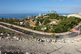 Siam Park Tenerife seen from the mountain behind