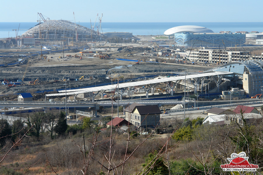 Stadiums under construction on the right...