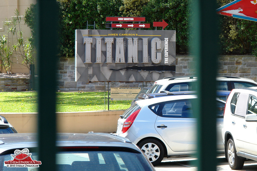 ...an old "Titanic: The Experience" sign