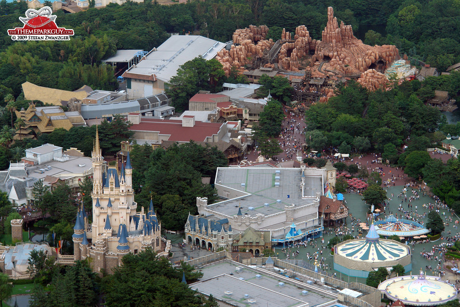Cinderella Castle, with Westernland in the background