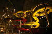 Slide tower at night