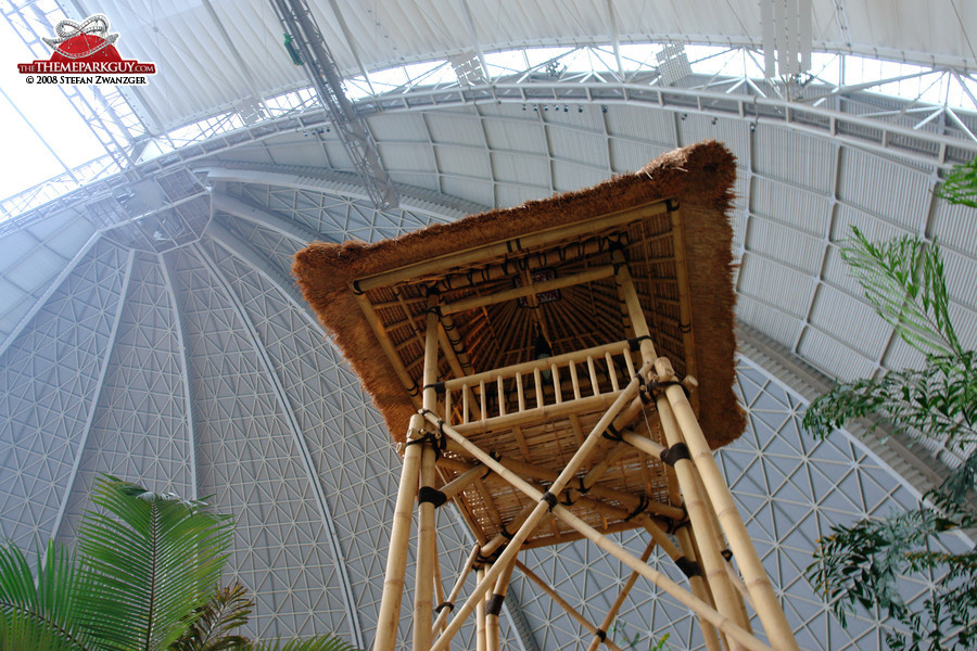 Inside the hall that was originally built to be an airship hangar