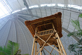 Inside the hall that was originally built to be an airship hangar