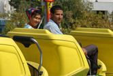 Turkmen couple in Ashgabat roller coaster