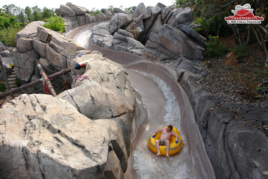 Tube slides through rocky scenery