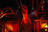 Massive T-Rex surprise at the ride's climax