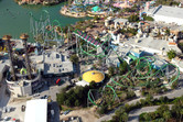 'The Incredible Hulk' roller coaster from above