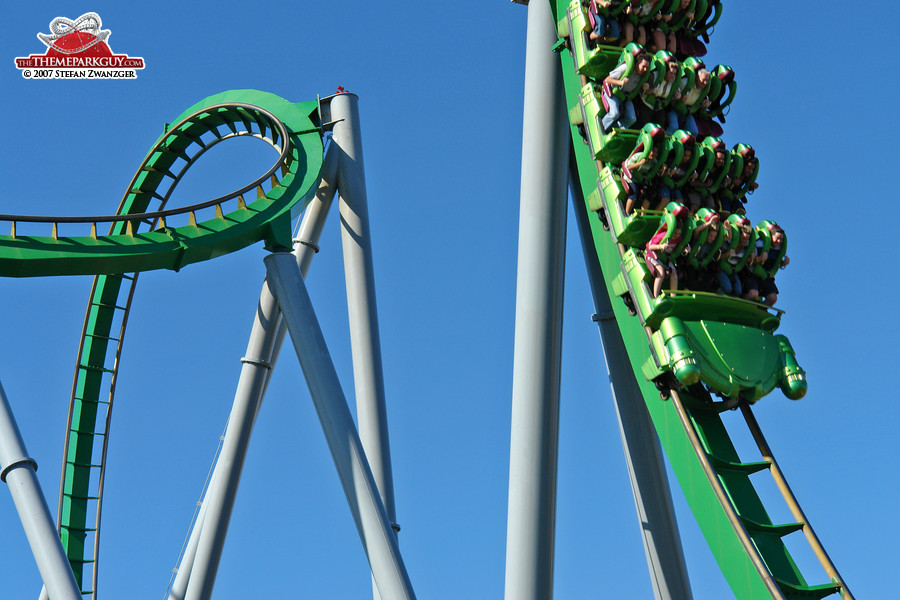 Hulk coaster close-up