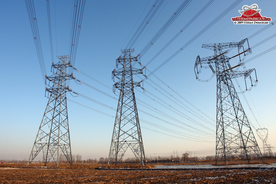 Pylons in Beijing's suburbs