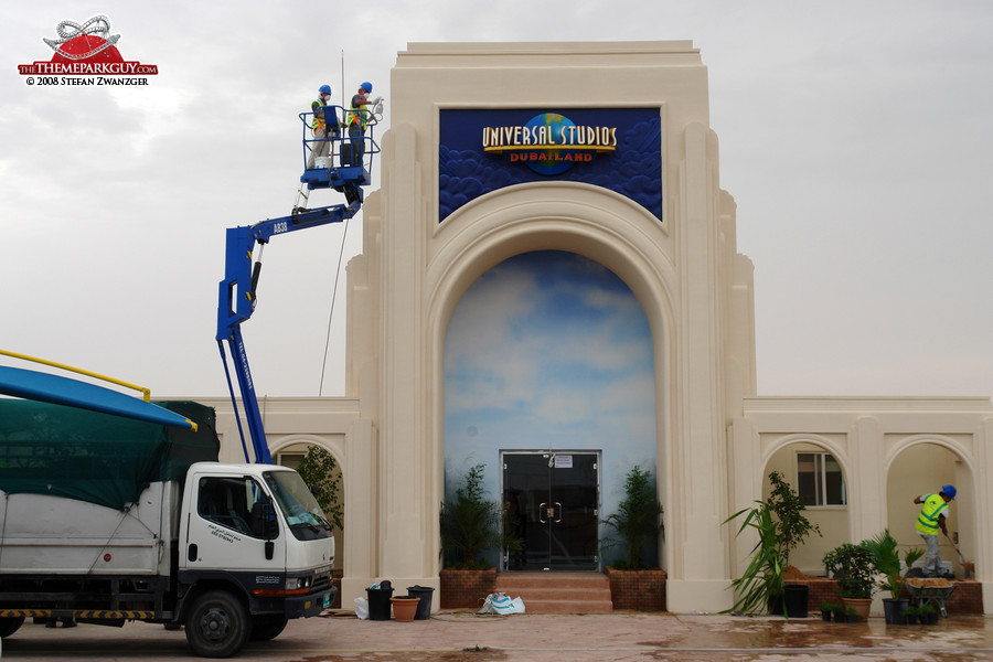 Universal Studios Dubai site office under construction