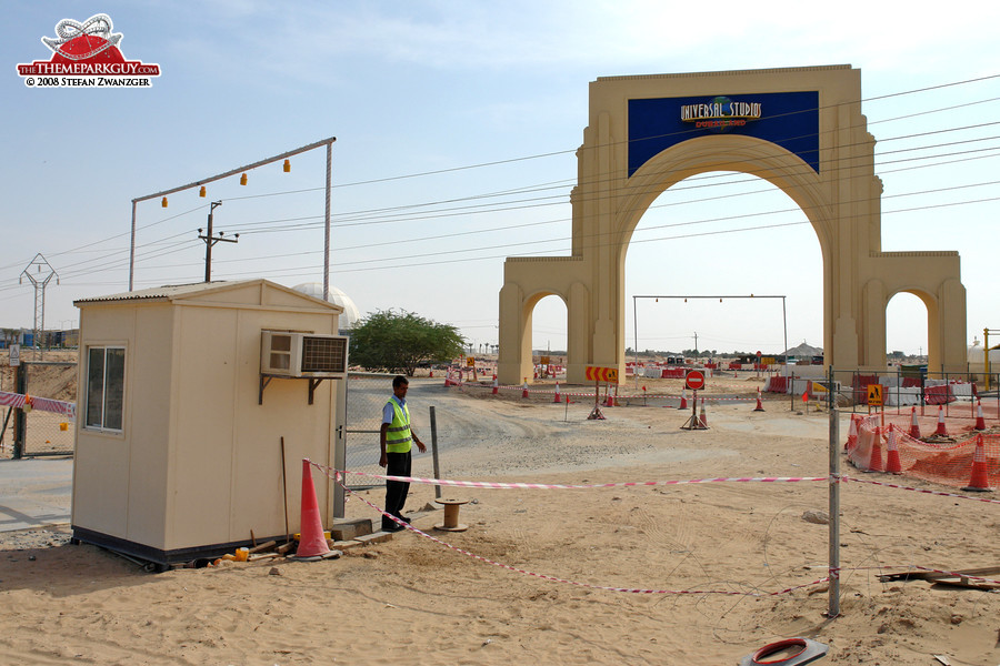 The Universal Studios Dubailand site office gate is ready