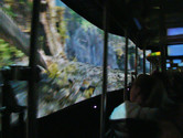 Inside King Kong: 3-D projections on both sides of the tram