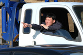 A local pointing to the future Universal Studios site