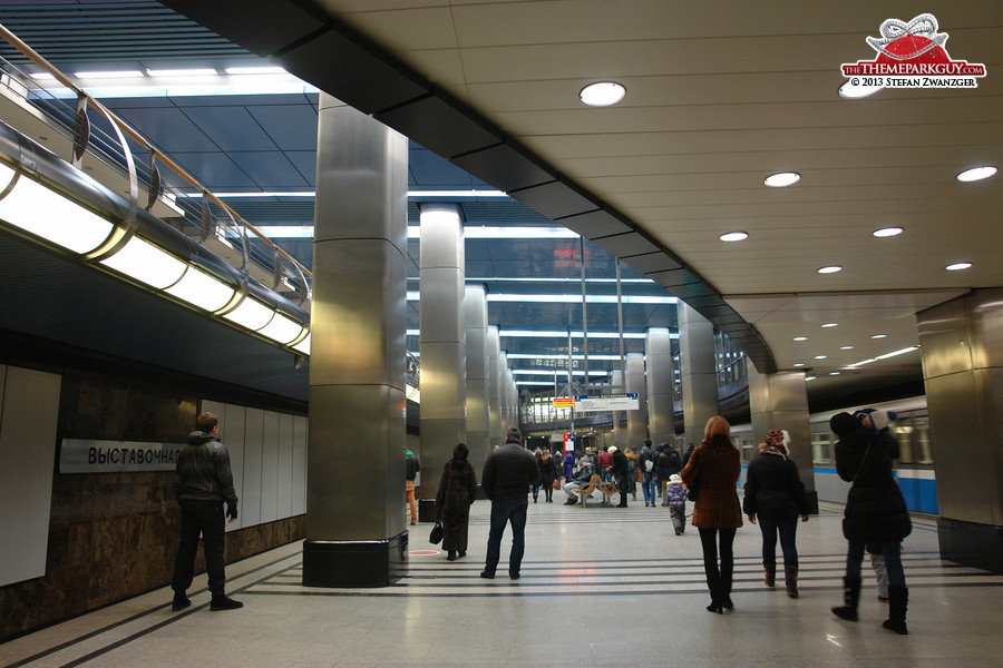 But now let's take a look at the modern Moscow: new metro station