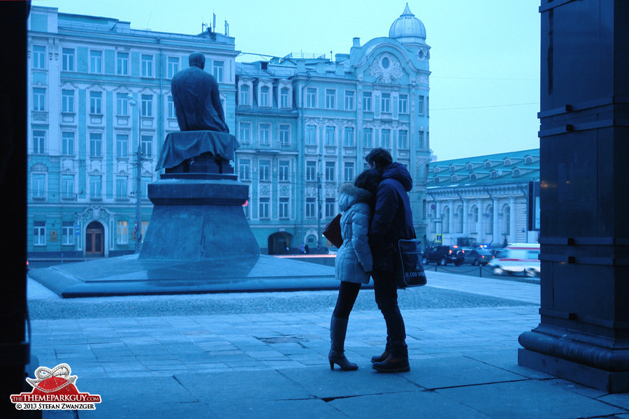 Dostoevsky Statue in front of Lenin Library. Moscow has history!