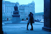 Dostoevsky Statue in front of Lenin Library. Moscow has history!