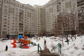 Apartment blocks on the other side of the highway