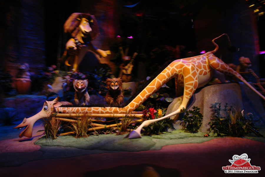 Animatronics inside the Madagascar Ride