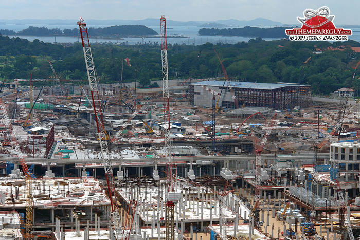 The Mummy Ride building rises at Universal Studios Singapore