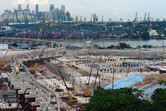 Universal Studios Singapore parking garage piles