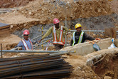 Workers on site