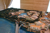 Resorts World Sentosa model seen from the main island