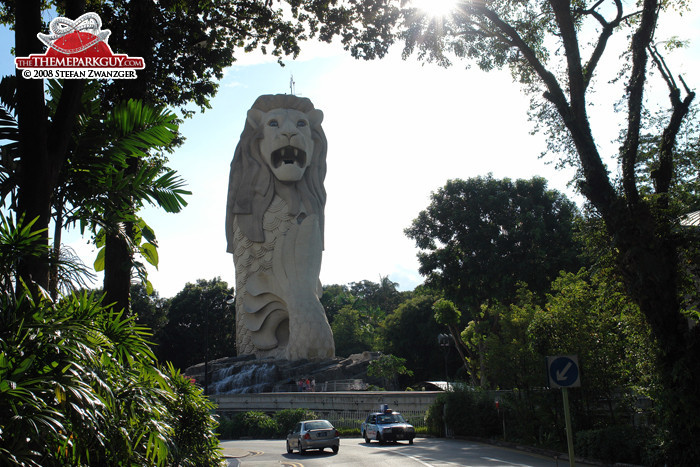 Singapore's landmark, the Merlion, on Sentosa island