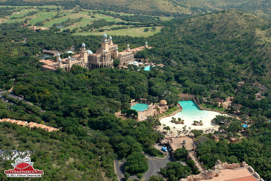 Valley of Waves water park in the foreground