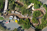 Log flume ride from above