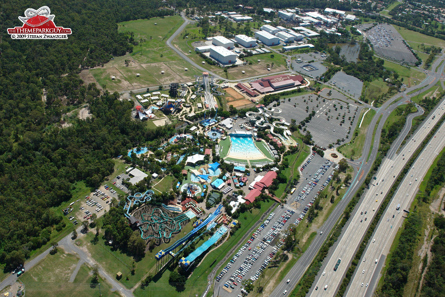 Wet'n'Wild Water World from the helicopter