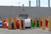 Stored finished slide parts