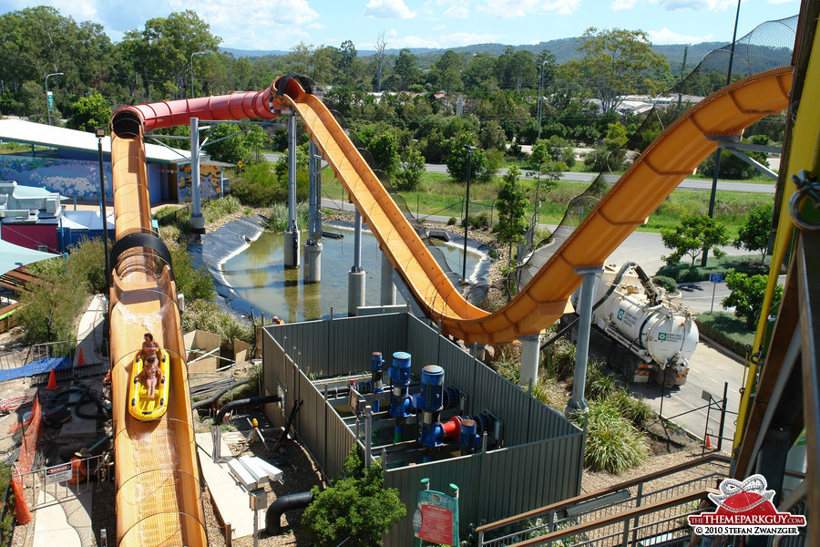 Water coaster slide