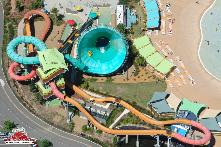 WhiteWater World slide tower aerial