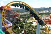 The Dreamworld coaster actually sneaks into the water park