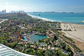 Wild Wadi water park, with Palm Jumeirah construction in the background