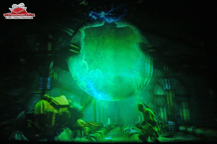 3-D movie screen inside the ride