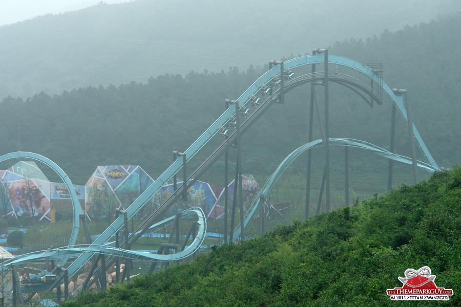 Flying coaster from above