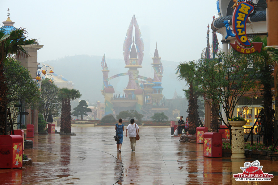Main Street leading to the centerpiece lake