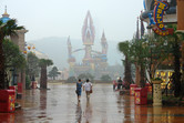 Main Street leading to the centerpiece lake
