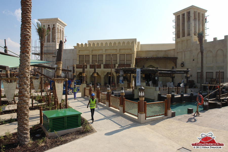 Yas Waterworld souq right behind the entrance