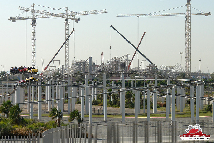 View from neighboring Ferrari World