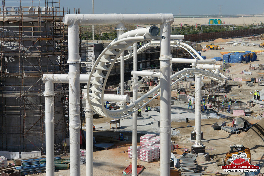 The emerging coaster looks like a snail tentacle