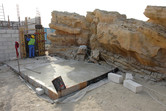 Wile E. Coyote-style rock walls at Yas Island Water Park