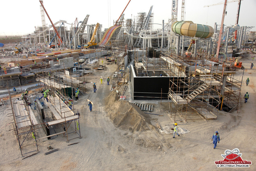 The mighty Yas Island Water Park construction site!