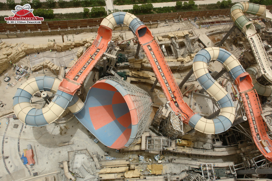 Tornado water slide from above